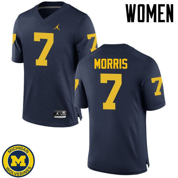 Women's Michigan Wolverines #7 Shane Morris Navy University Football Jersey